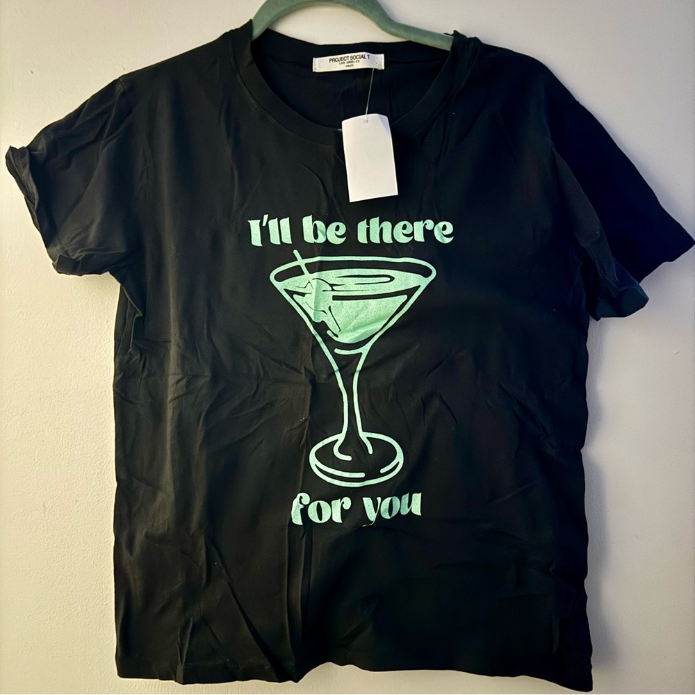 Project Social T Martini Graphic Tshirt NWT